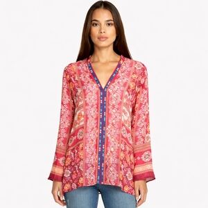 Johnny Was Cobra Kai Amanda LaRusso Floral Blouse Small